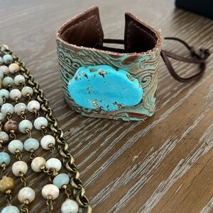 Turquoise Handmade Leather Bracelet